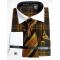 Avanti Uomo Gold / Black Windowpane Design Shirt / Tie / Hanky Set With Free Cufflinks DN62M